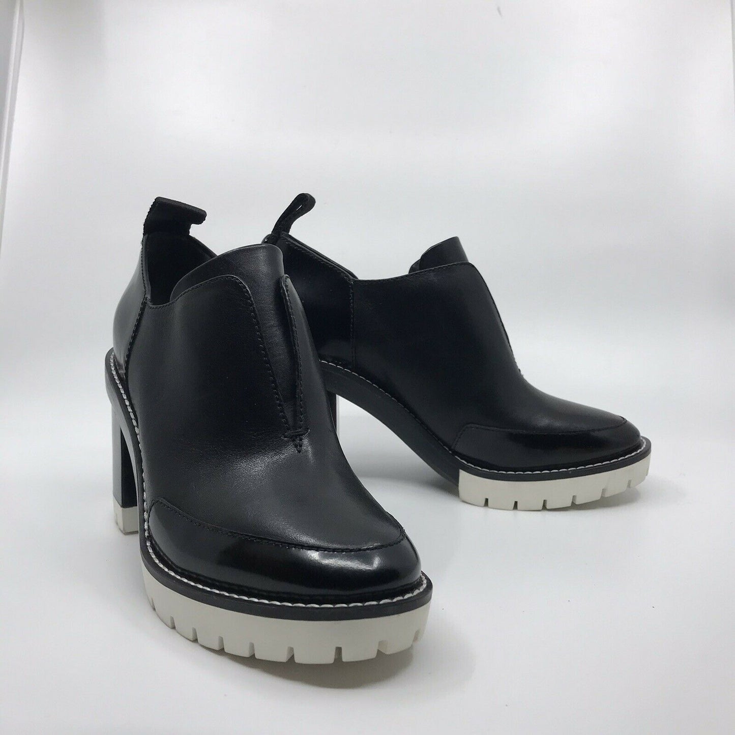 TORY BURCH Black Leather High Heel Booties 7