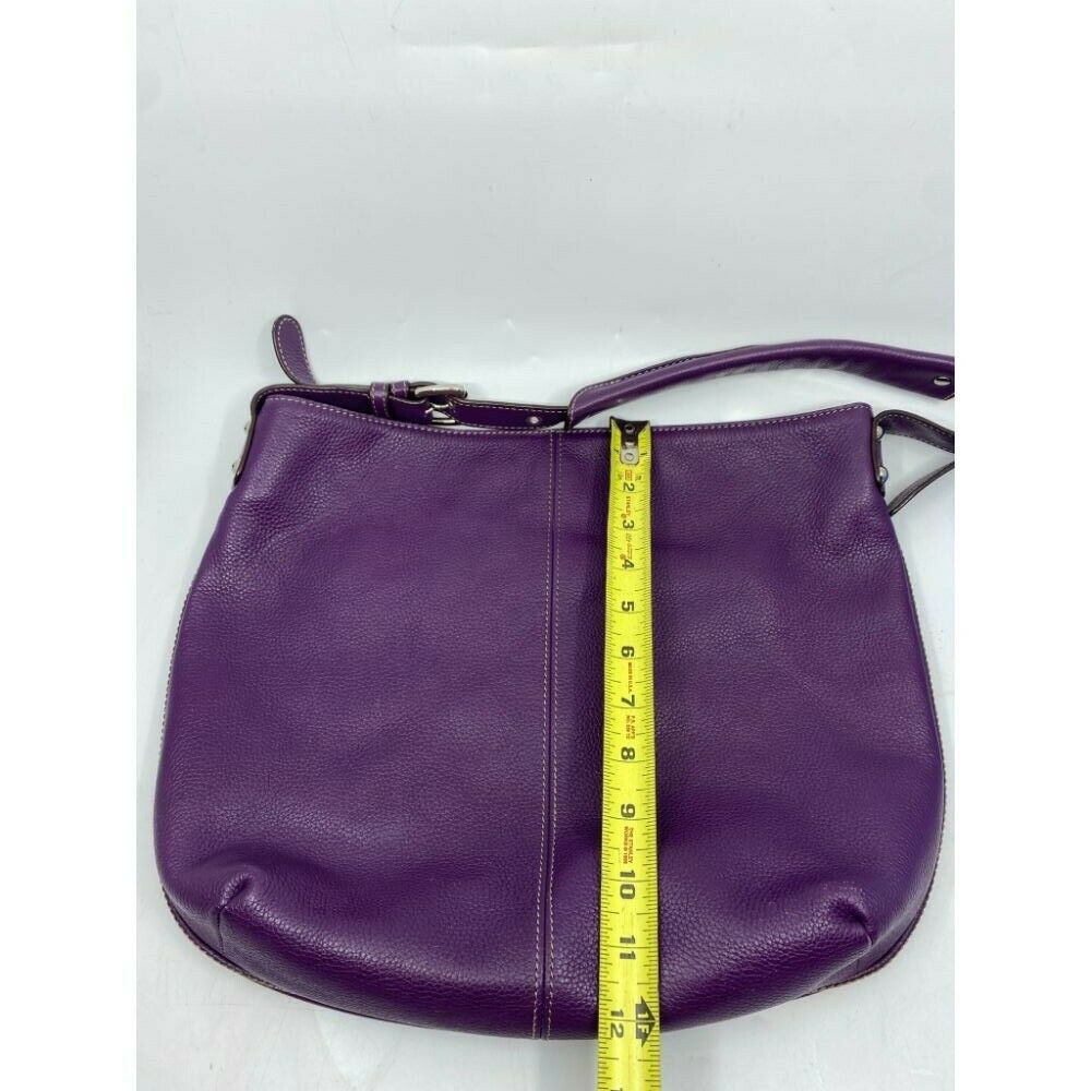 Tignanello Purple Leather Shoulder Bag