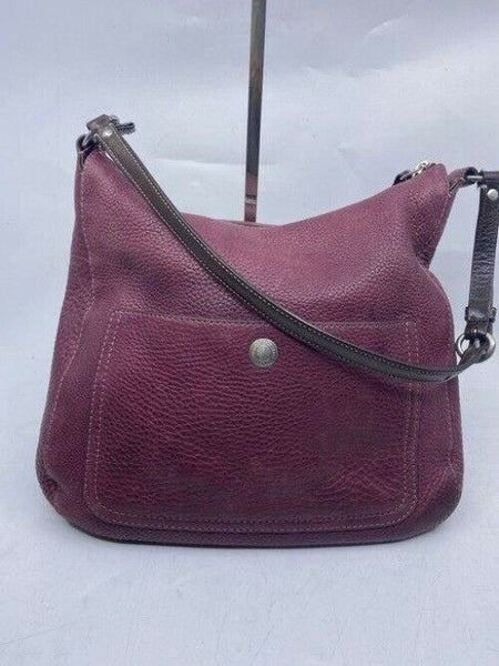 coach medium bag handbag maroon leather shoulder bag