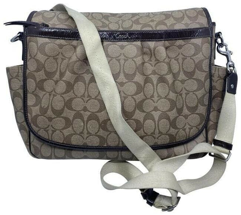 coach tote msrp tan brown coated canvas messenger bag
