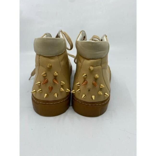 RUTHIE DAVIS Tan Leather Mid Top Fashion Sneakers w/ Spikes Size 8
