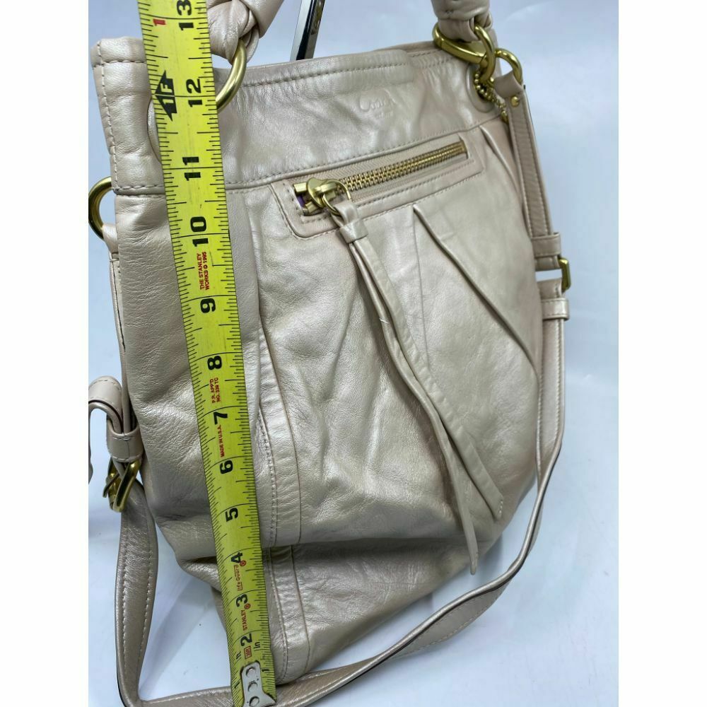COACH Pink Silver XL Leather Shoulder Bag Very Good Condition