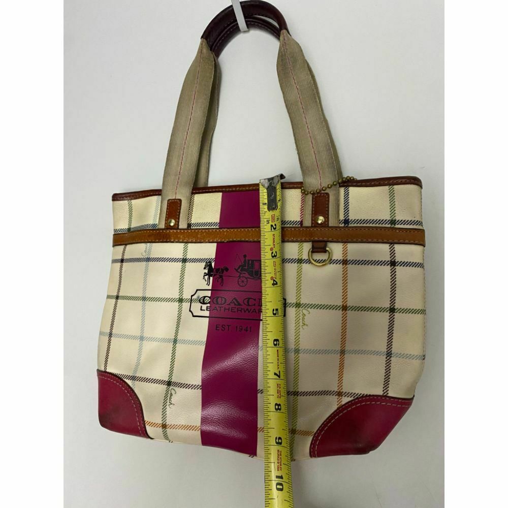 Coach Cream Red Coated Canvas Signature Handbag