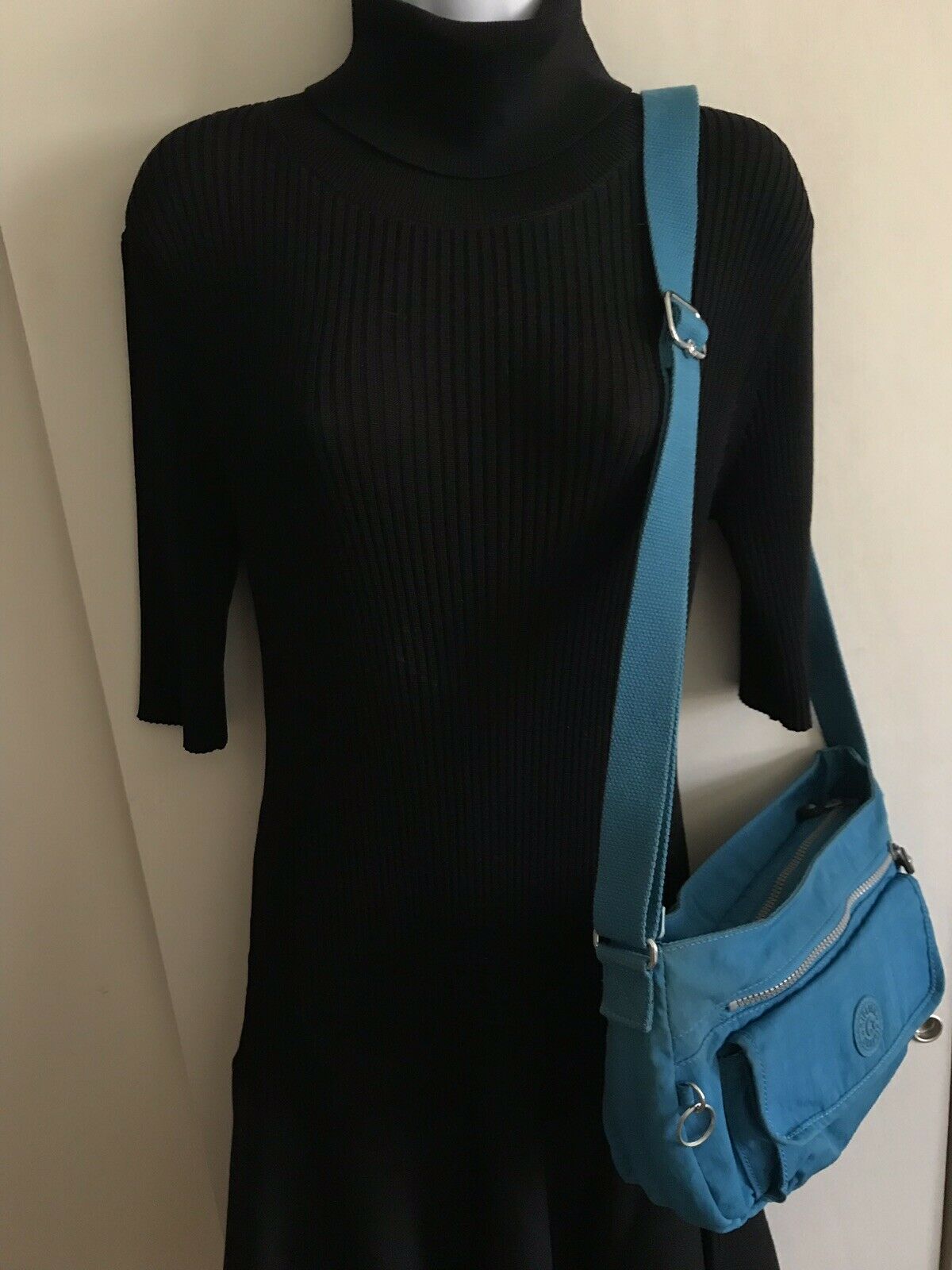 KIPLING Small Bright Blue Nylon Crossbody Bag