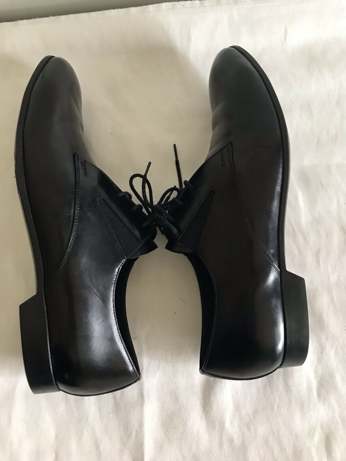 Prada Black Smooth Leather Oxfords