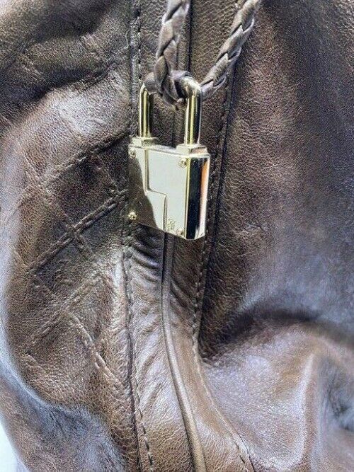 lamb l large brown leather shoulder bag