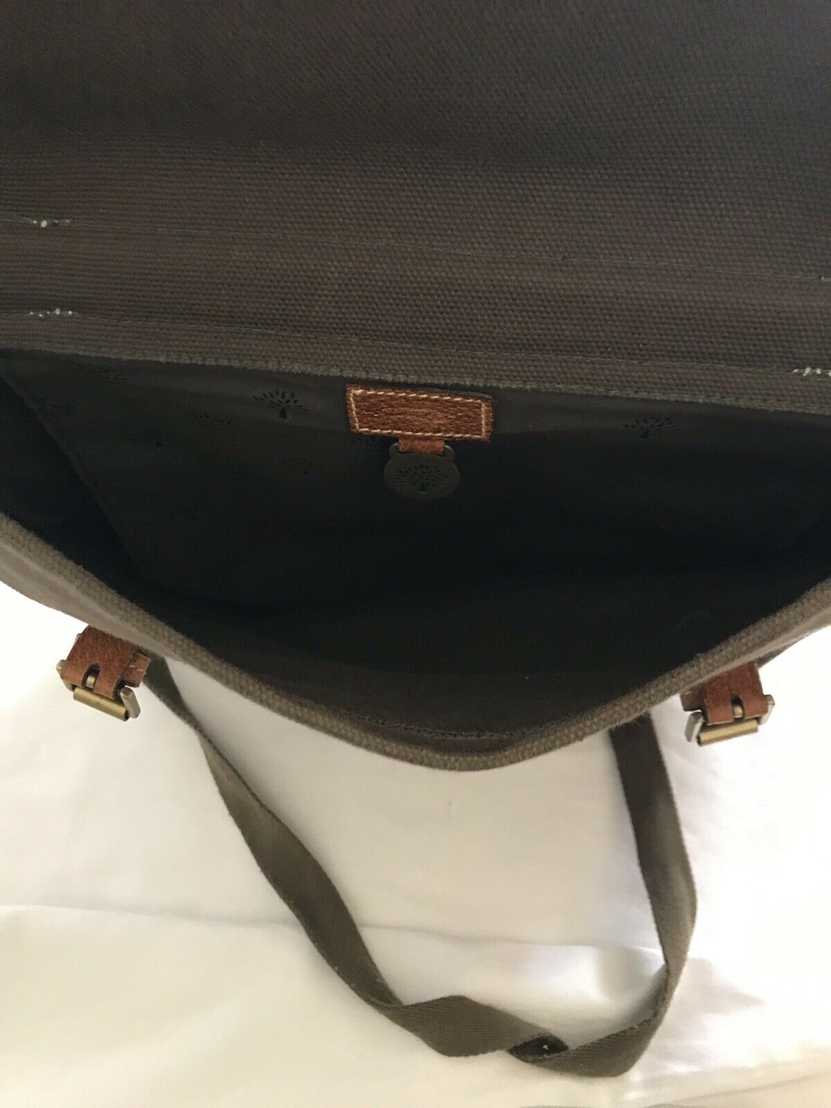 Mulberry Unisex Brown Canvas Messenger Bag