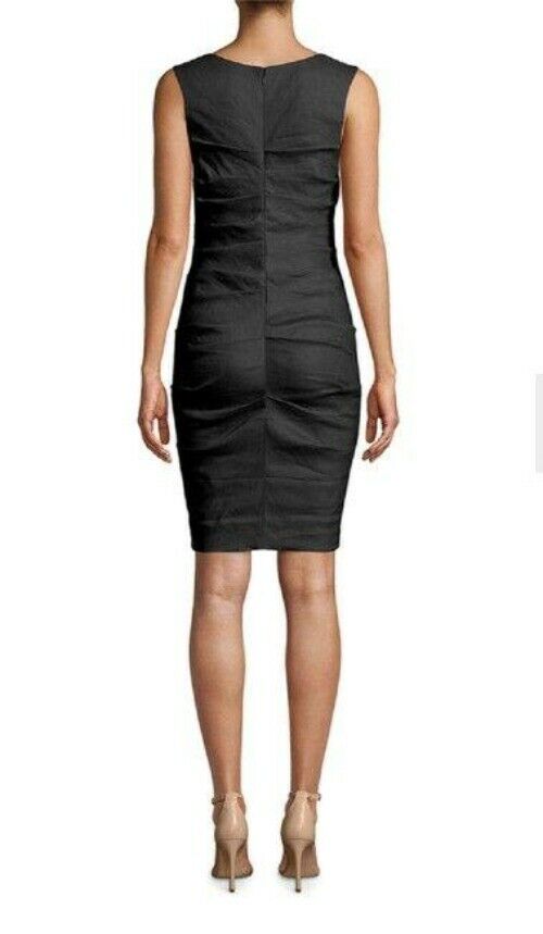 nicole miller black new ruched linen msrp