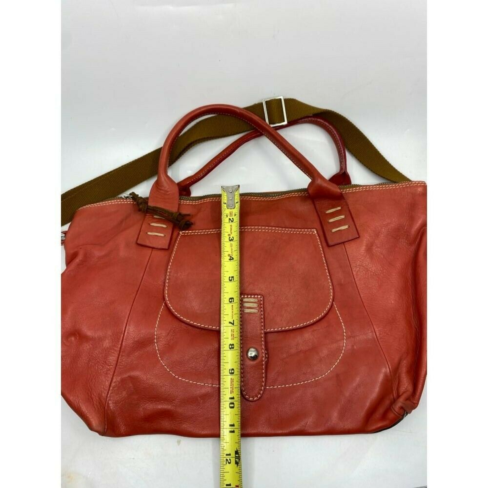 Sofia C. Orange Leather Shoulder Crossbody Bag