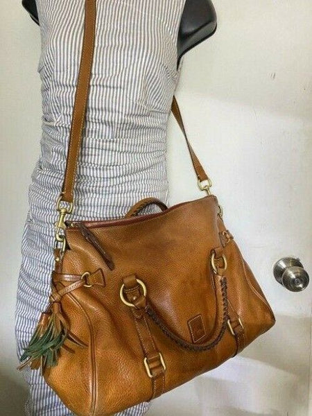 Dooney and Bourke w strap tan leather cross body bag