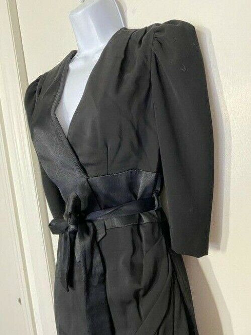 nicole miller black w new wrap around puff sleeves msrp