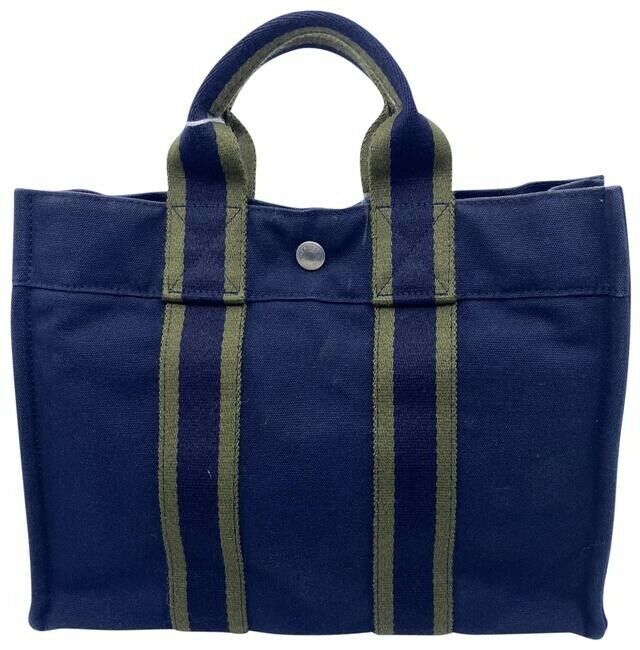 Hermes Fourre Tout Pm Navy Cotton Tote