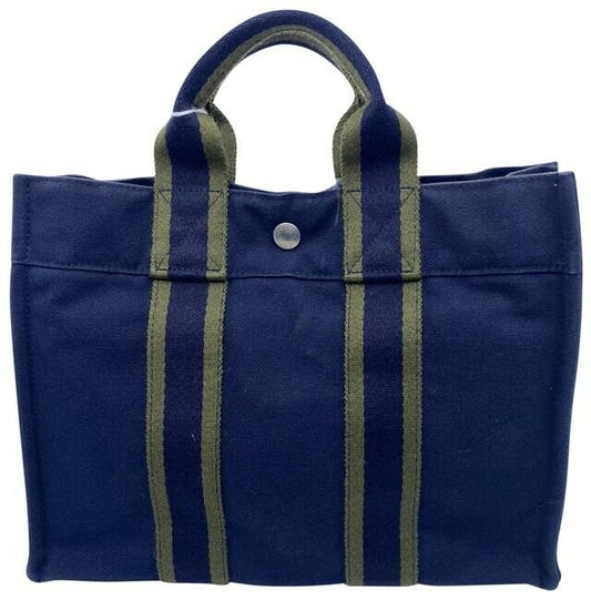 Hermes Fourre Tout Pm Navy Cotton Tote
