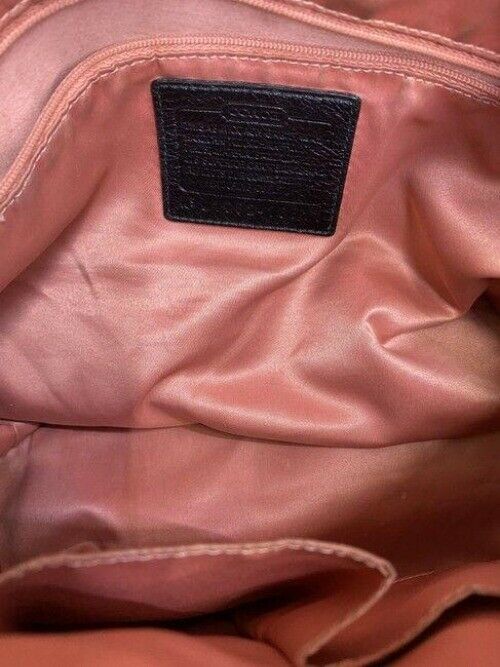 coach bag cream black fabric tote