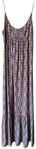 nicole miller pink blue yellow msrp long casual maxi dress