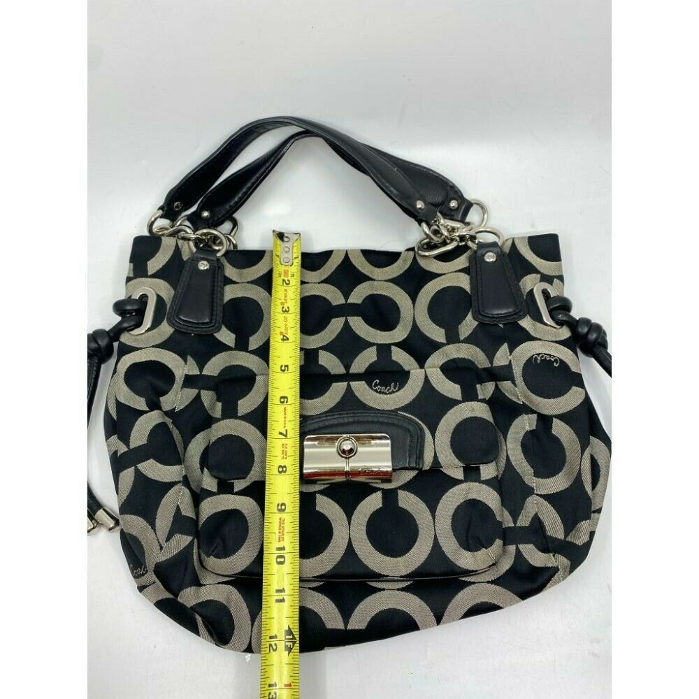 Coach Women's Large Black Tan Fabric Tote Bag