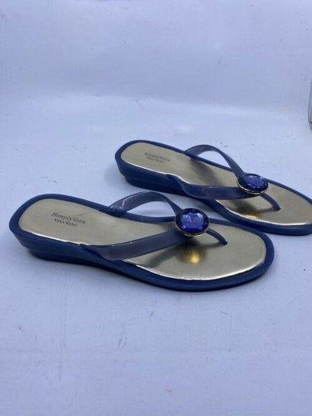 Simply Vera Vera Wang Blue Gold Sandals Size Us