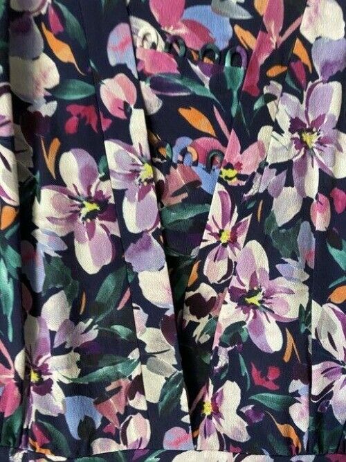 Nicole Miller White Pink Blue New Floral Mini Msrp Mid Length Short Casual Dress