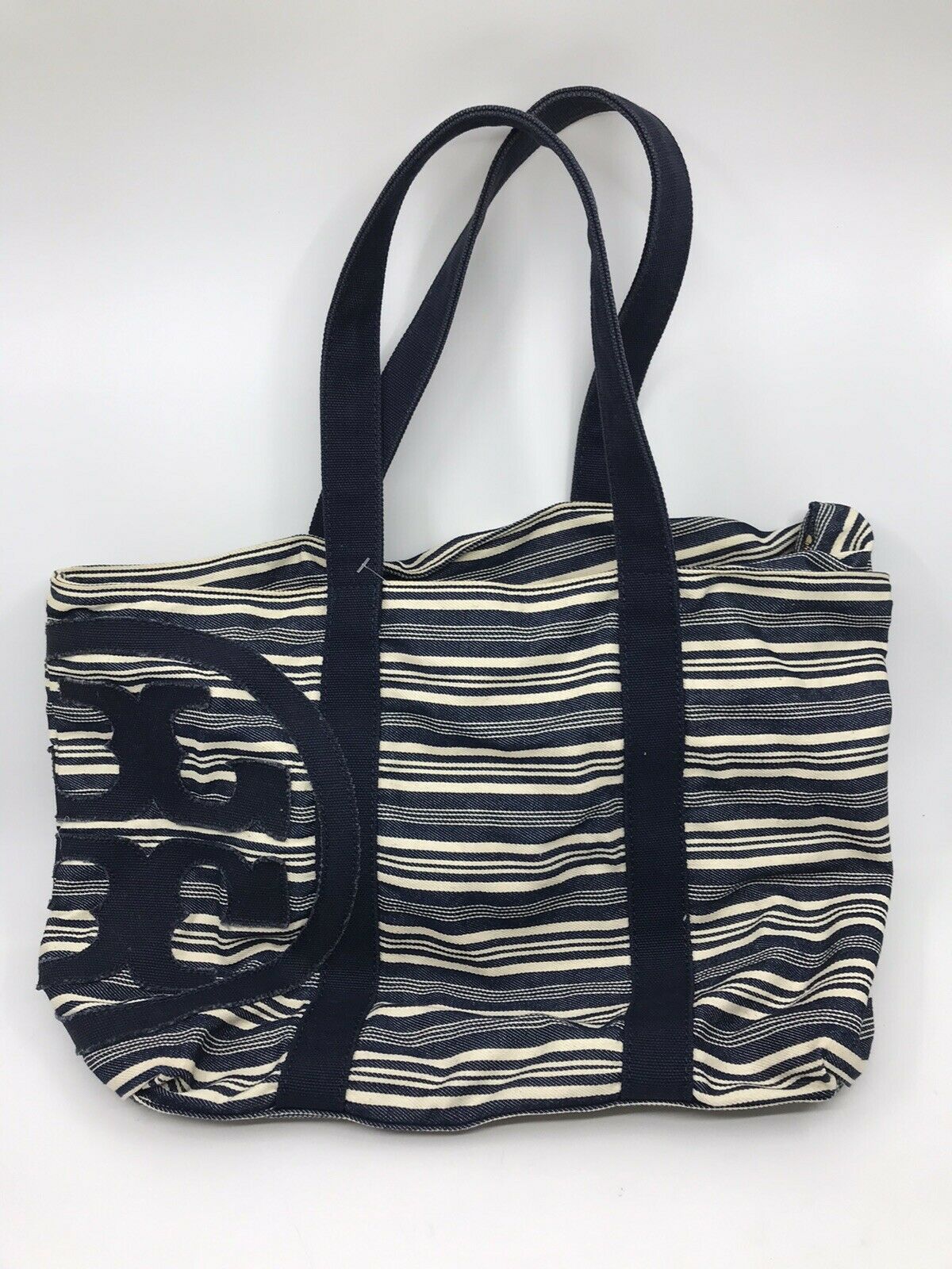 TORY BURCH Fabric striped tote bag