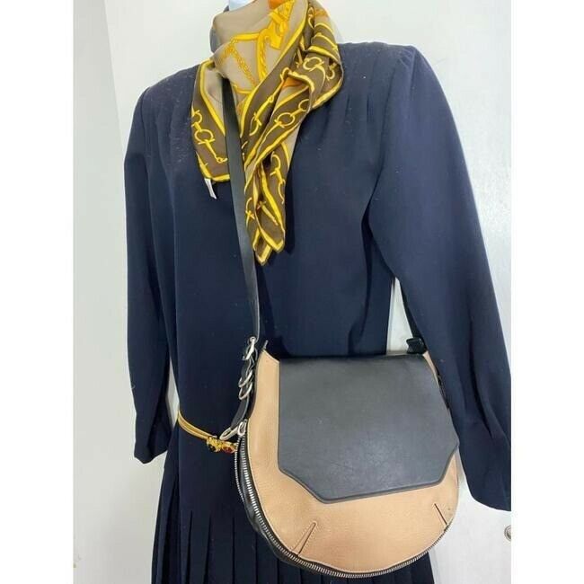 RAG & BONE Black/ Tan Smooth Leather/ Shoulder Crossbody Bag