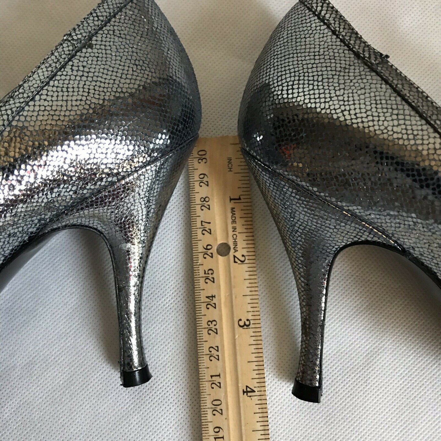 FENDI Pewter High Heel Peep Toe 37
