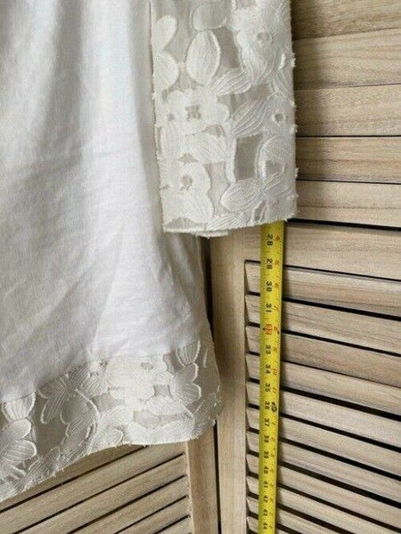 nicole miller white linen bell sleeves short casual dress