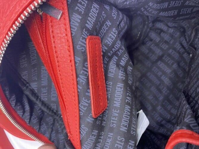 Steve Madden Mini Red Faux Leather Backpack
