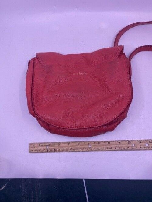 Vera Bradley Carson Saddle Red Leather Cross Body Bag