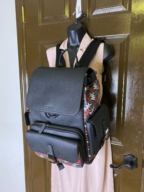 Michael Kors Hudson Logo And Utility Rucksack Multi Color Leather Backpack