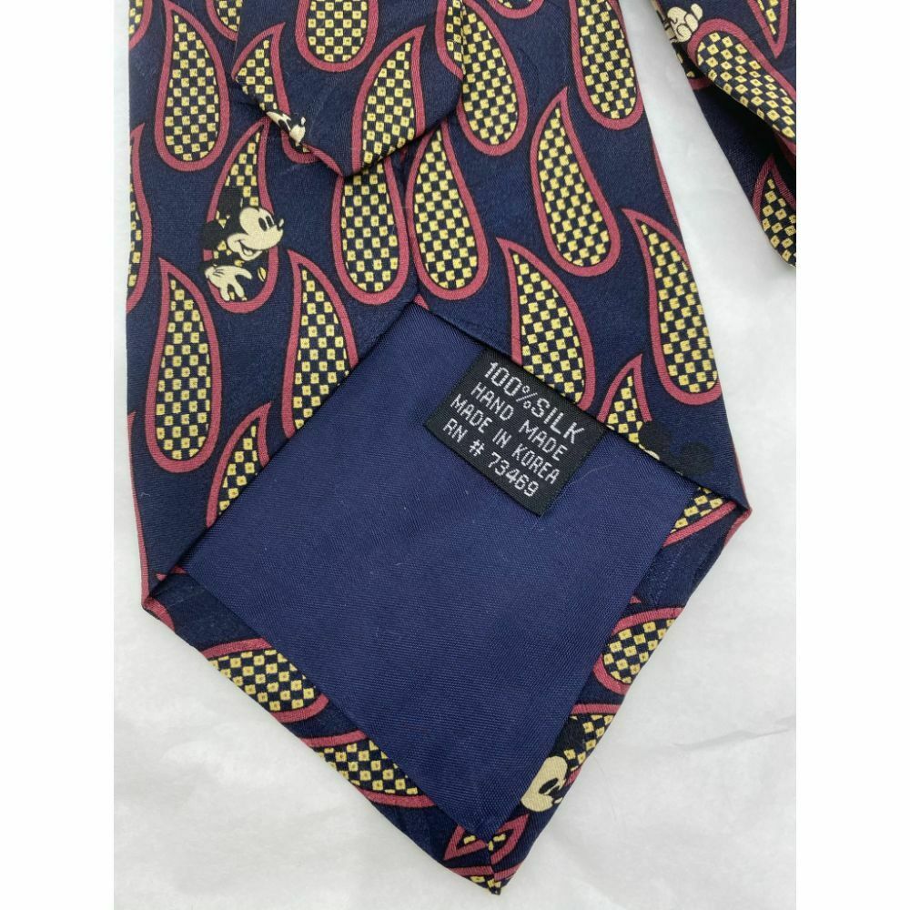 MICKEY MOUSE Disney Neck Tie Black Green Hand Made 100% Silk