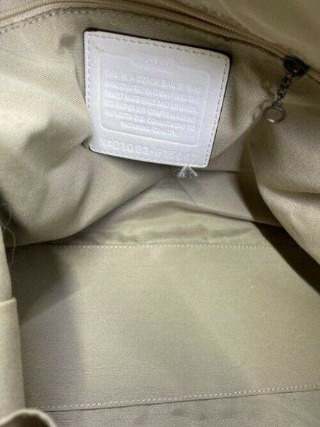 Coach Medium Tote Msrp Beige Silver Jacquard Fabric Shoulder Bag