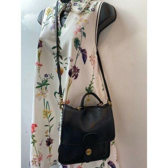 Coach Vintage Flap Closure Black Crossbody Bag