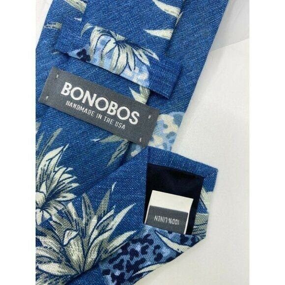 New! BONOBOS Blue Pineapple Premium Neck Tie USA