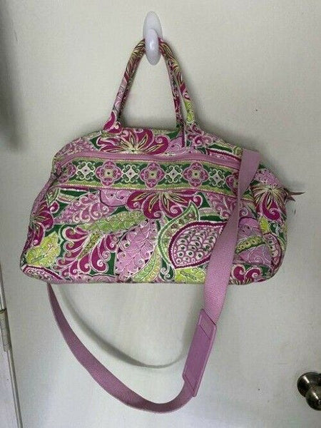 Vera Bradley Xl Duffel Msrp Pink Green Weekendtravel Bag