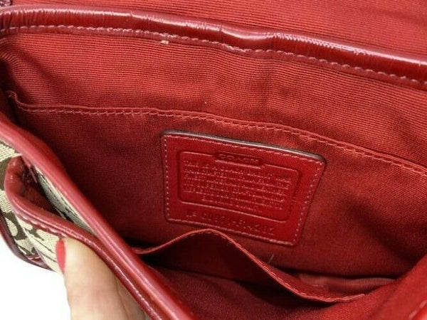 Coach Small Red Tan Hobo Bag