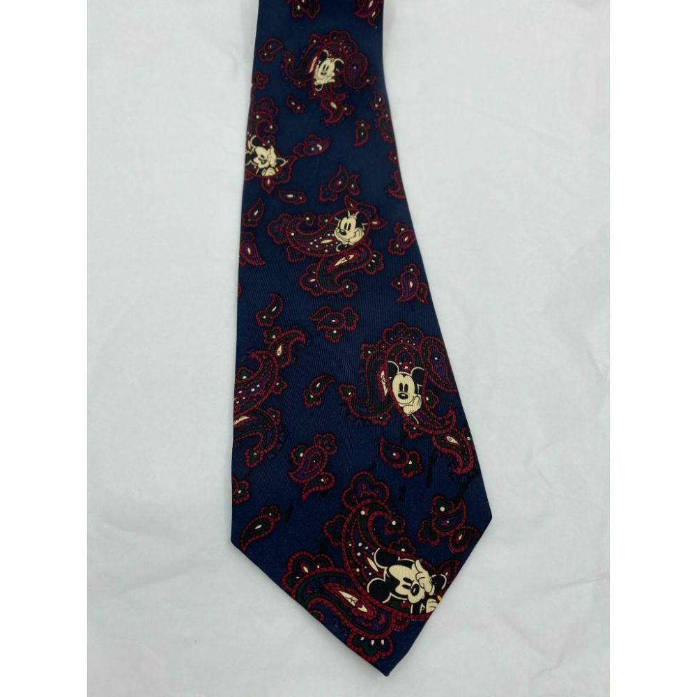 New! MICKEY MOUSE Disney Neck Tie Blue Black Red 100% Silk Handmade