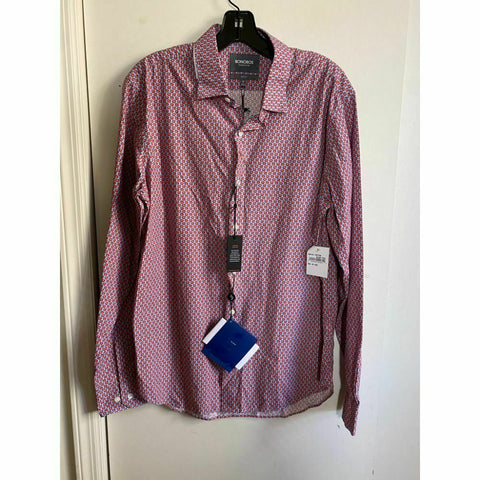 BONOBOS Gray Red Printed Long Sleeve Button Down Shirt Size M