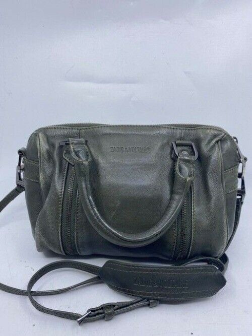 Zadig And Voltaire Sunny Duffel Gray Leather Cross Body Bag