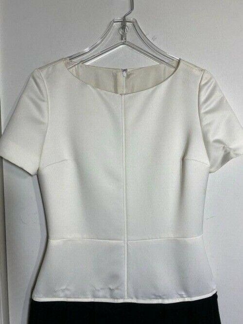 carolina herrera white black new sample mid length cocktail dress