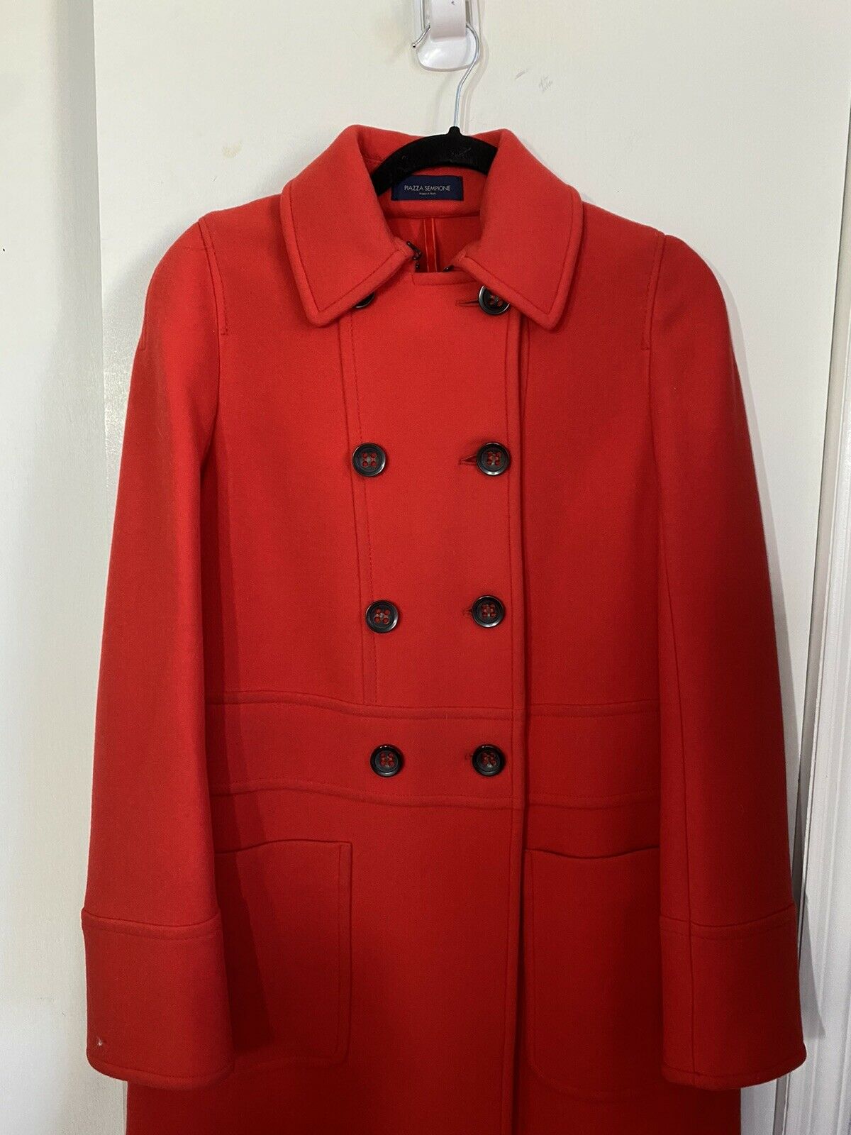 Msrp 2,500 PIAZZA SEMPIONE Red  Coat Size 40 Small