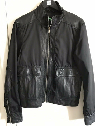 UNITED COLORS OF BENETTON Leather/ Nylon Vintage Jacket Small