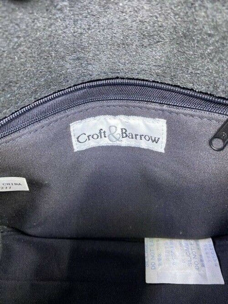 Croft And Barrow Messenger Vintage Black Leather Cross Body Bag