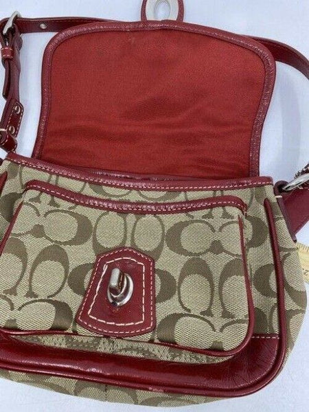 Coach Small Red Tan Hobo Bag