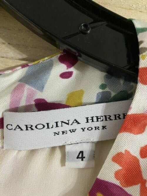 Carolina Herrera Multicolor Nwot Floral Mid Length Short Casual Dress