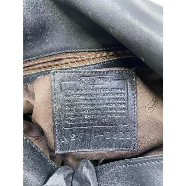coach vintage black leather shoulder bag