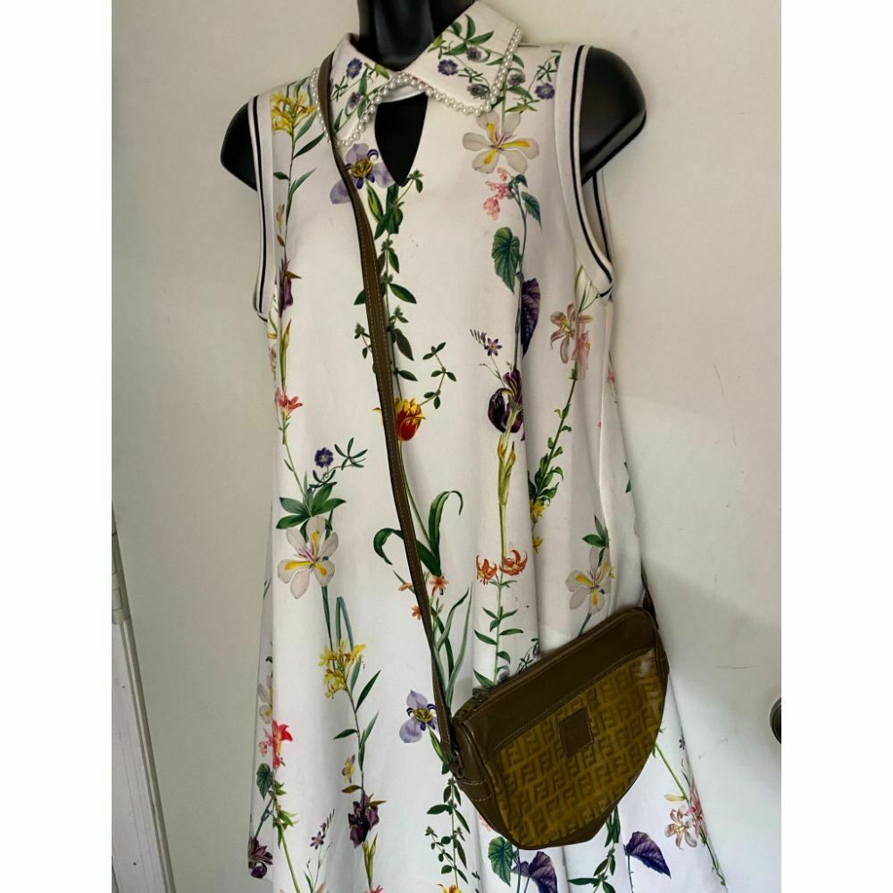 Fendi Brown Vintage All Over Logo Crossbody Bag