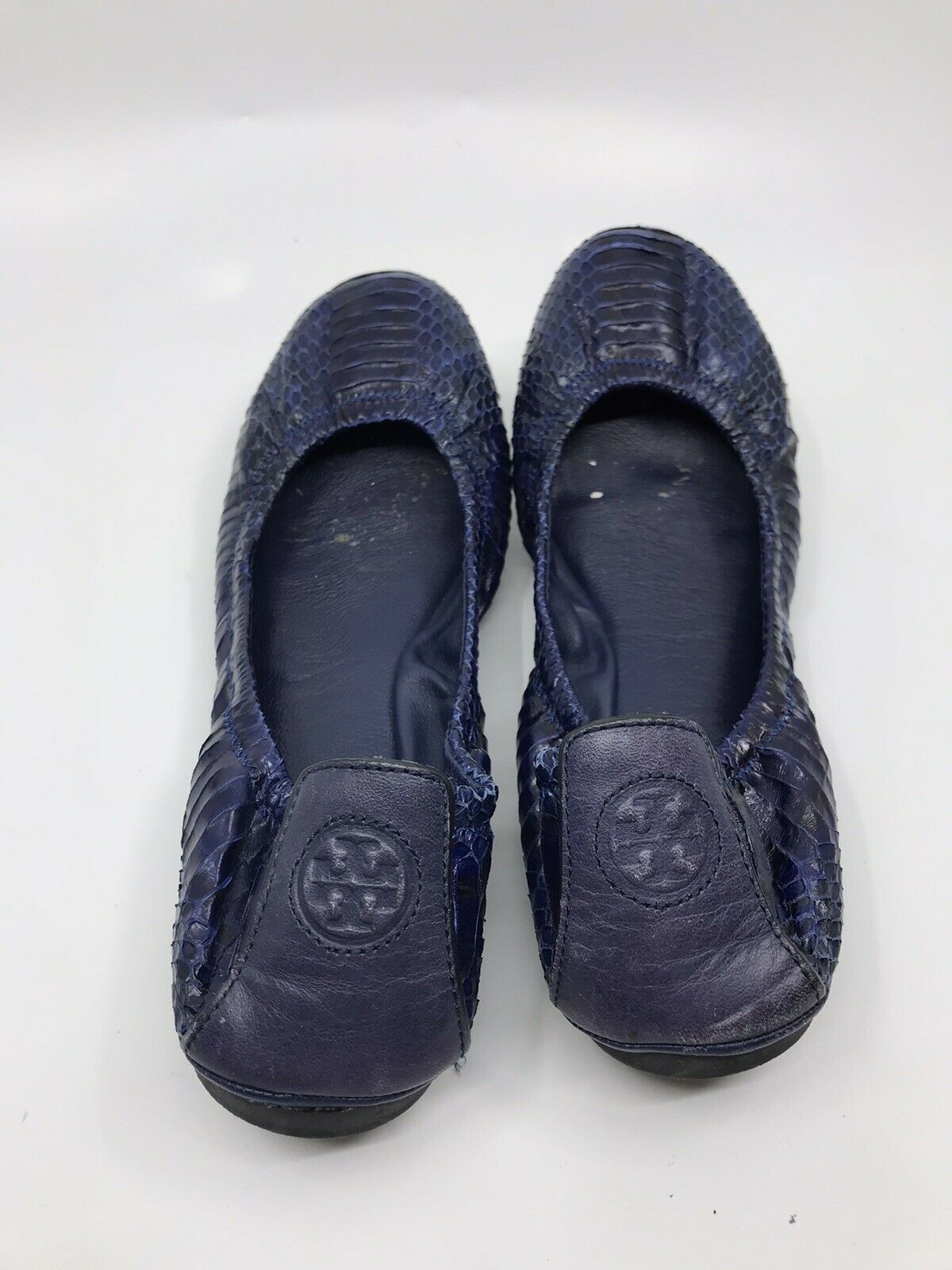 TORY BURCH Navy Snake Skin ballet Flats Size 9