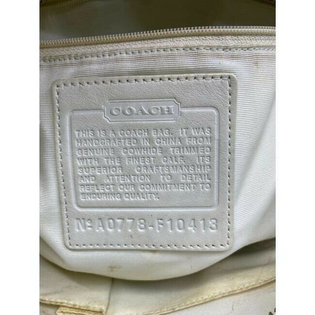 COACH XL White Leather Shopping Tote Bag