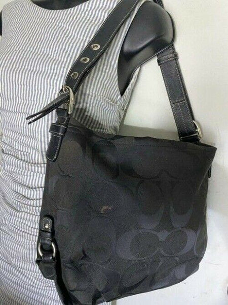 Coach Medium Tote Msrp Black Gray Jacquard Fabric Shoulder Bag