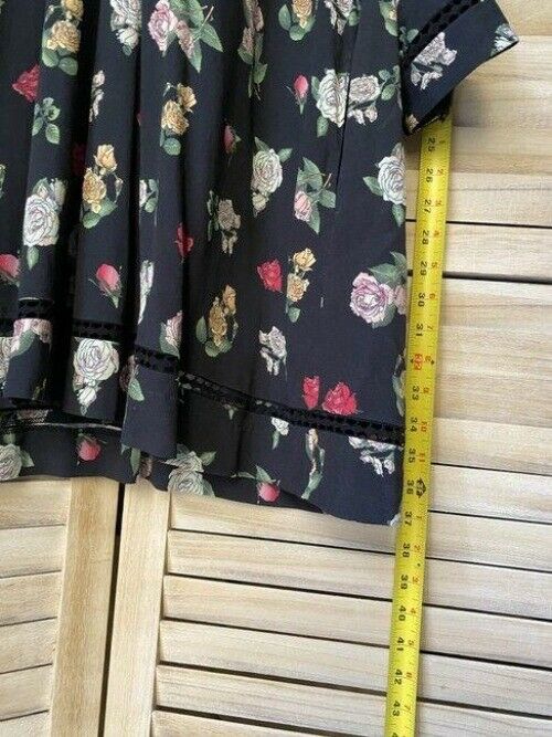 Nicole Miller Black Green White New Floral Mini Msrp Short Casual Dress